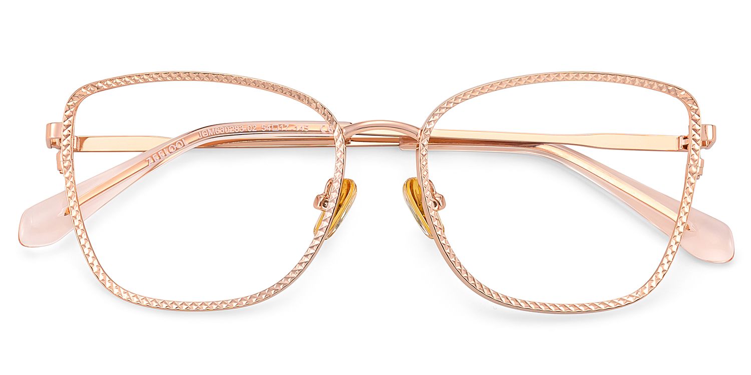 Ronan Eyeglasses in Rectangle Rose Gold Frame | ZEELOOL Canada1