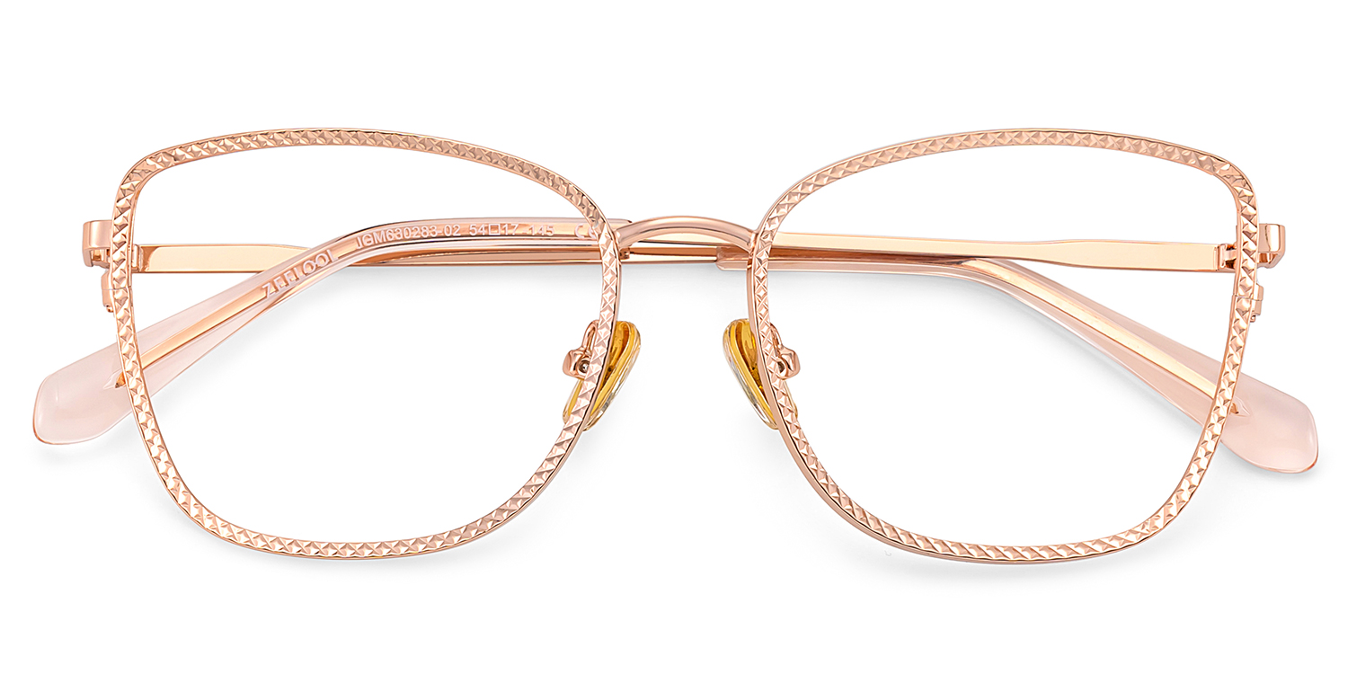 Ronan Eyeglasses in Rectangle Rose Gold Frame | ZEELOOL Canada1