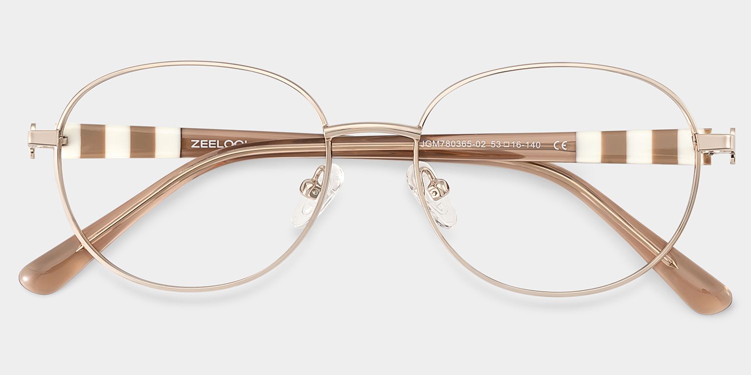 Willa Oval Light gold Frame Eyeglasses for Woman| ZEELOOL Canada2