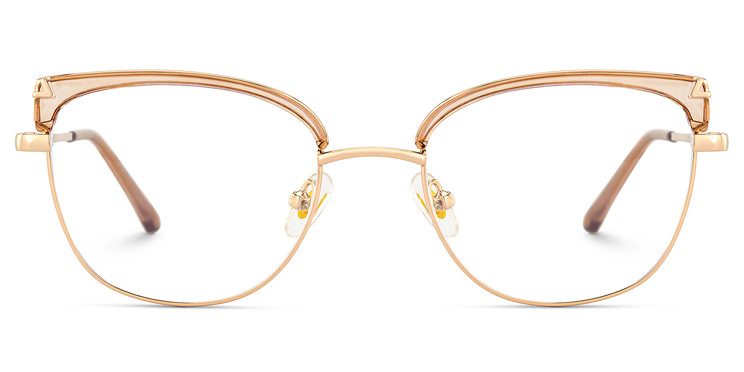 Beau Eyeglasses in Cat eye Champagne Gold Frame | ZEELOOL Canada1