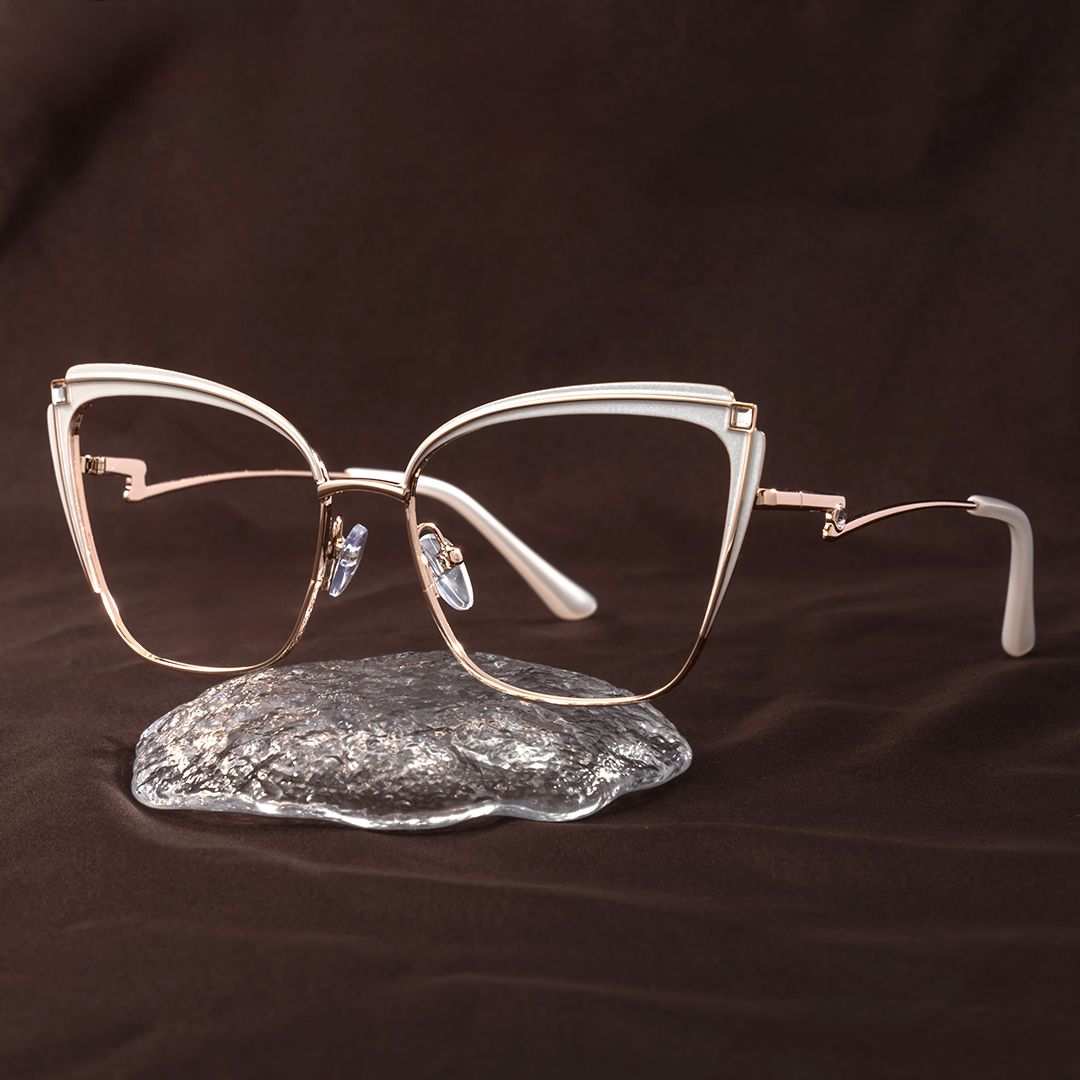 Mariely Cat Eye White Glasses | ZEELOOL Canada0
