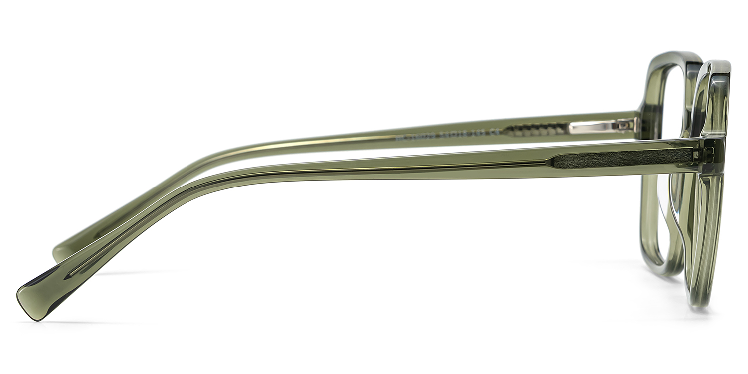 Square Green Eyeglasses- Ember Acetate Frame Glasses3