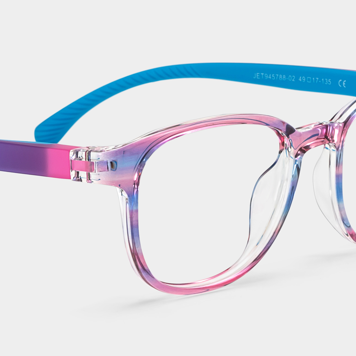 Dale Round Blue Pink Frame Eyeglasses for Pre-tweens4