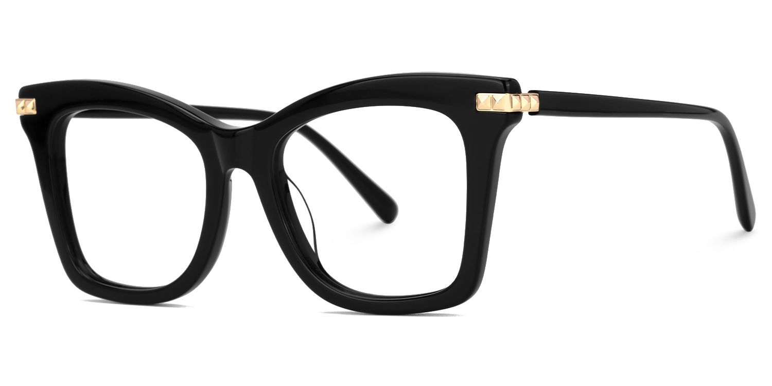 Alycia Designer Eyeglasses in Square Black Frame1