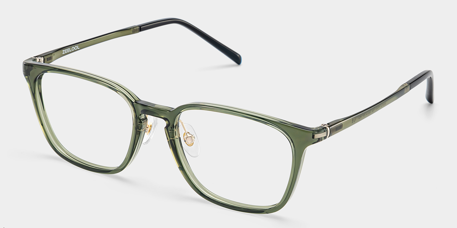 Lily Rectangle Green Glasses2