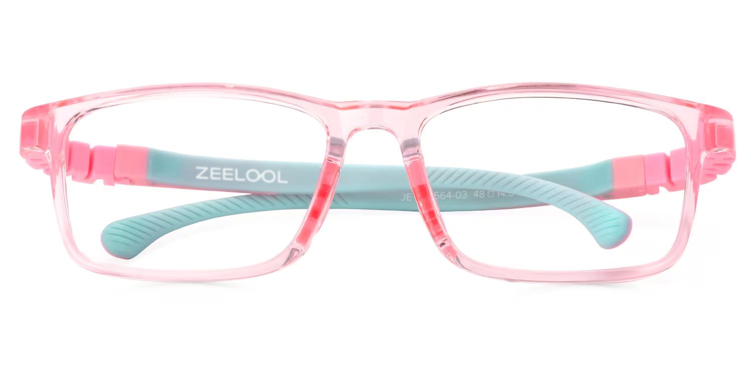 Arddin Rectangle Pink Frame Eyeglasses for Tweens0