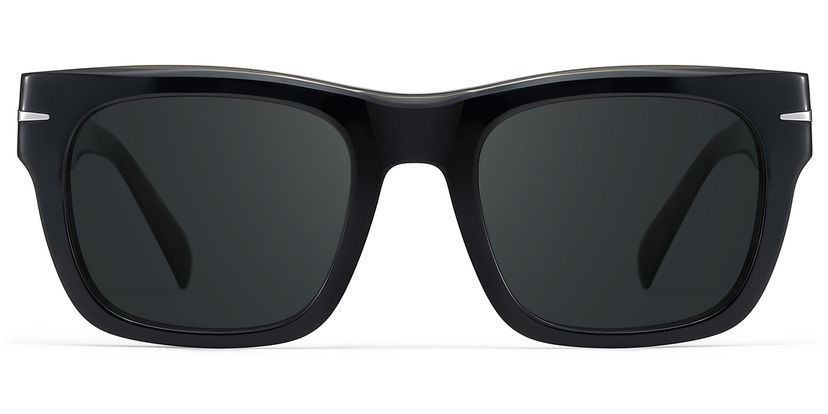 Renzo Black Rectangle Sunglasses