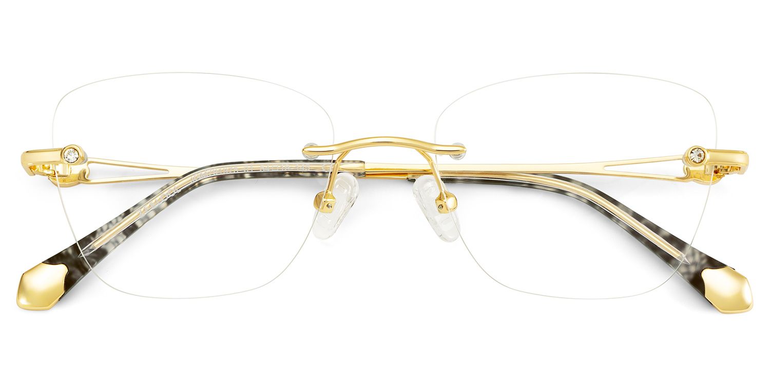 Rectangle Gold Eyeglasses- Seth Metal Frame Glasses2