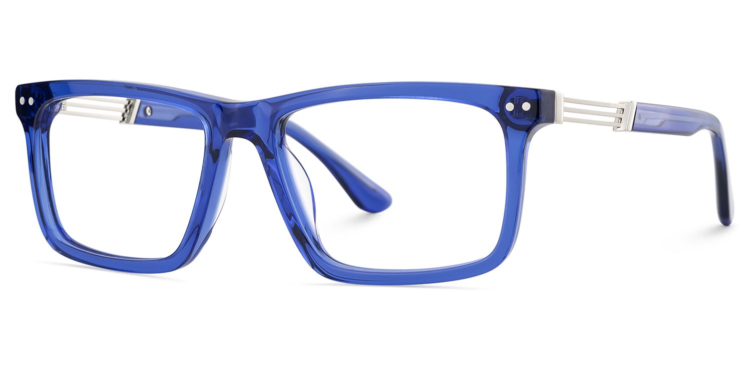 Emerson Eyeglasses in Rectangle Blue Frame | ZEELOOL Canada3