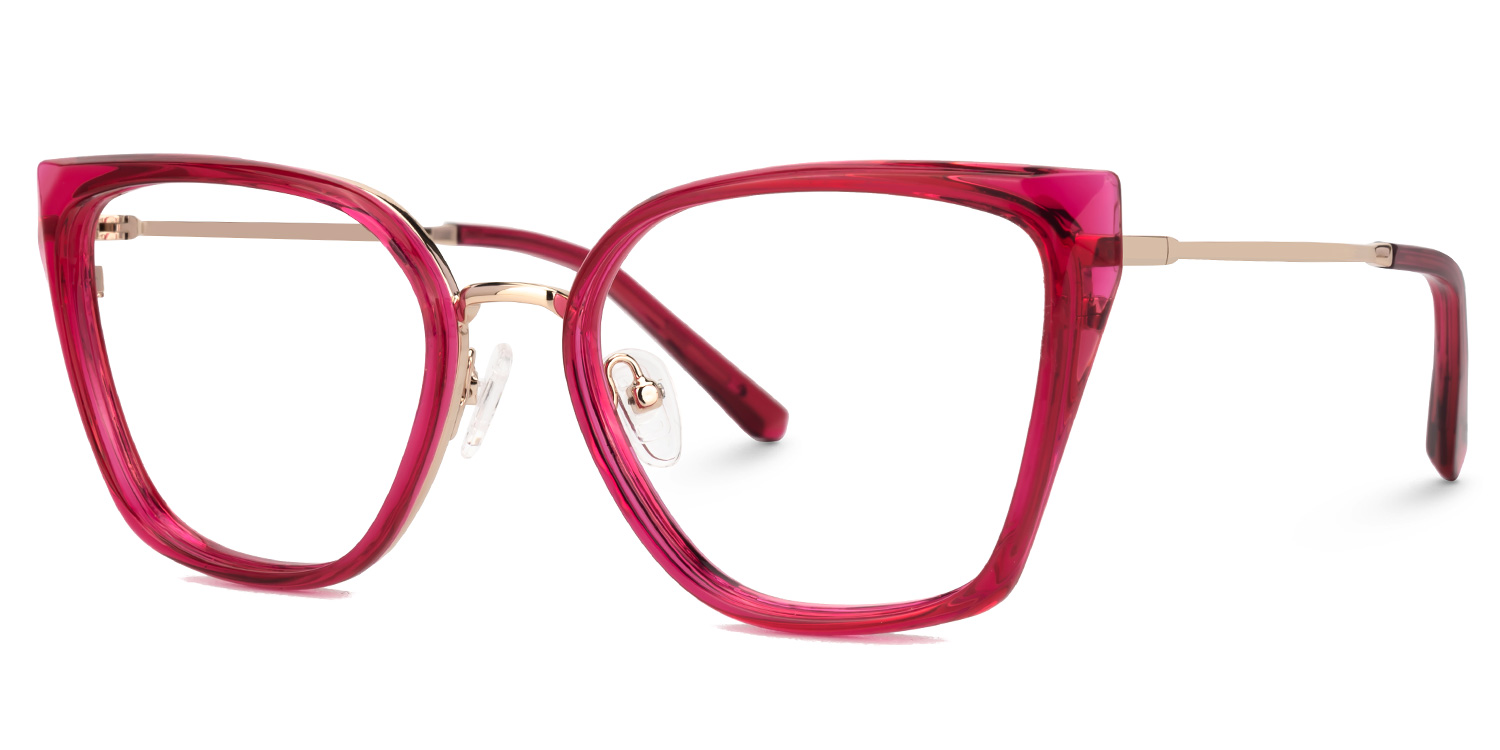 Martine Square Bright-Pink Glasses1