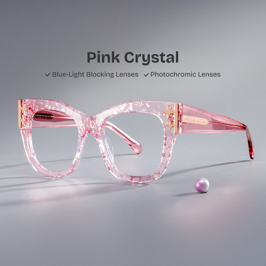 Minfia Square Pink Glasses0