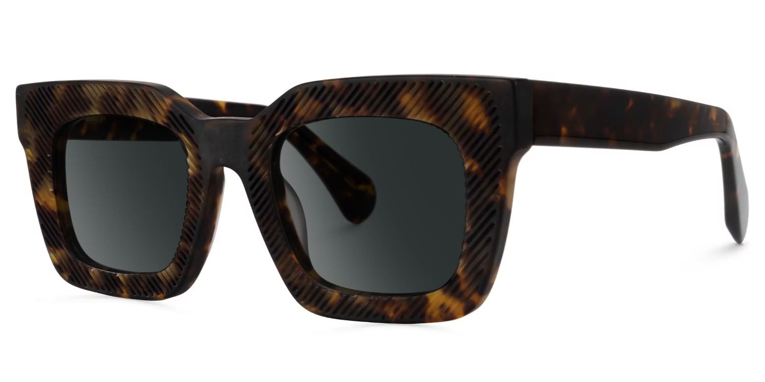 Keisa Tortoise Rectangle Polarized Sunglasses for Driving | ZEELOOL CA1