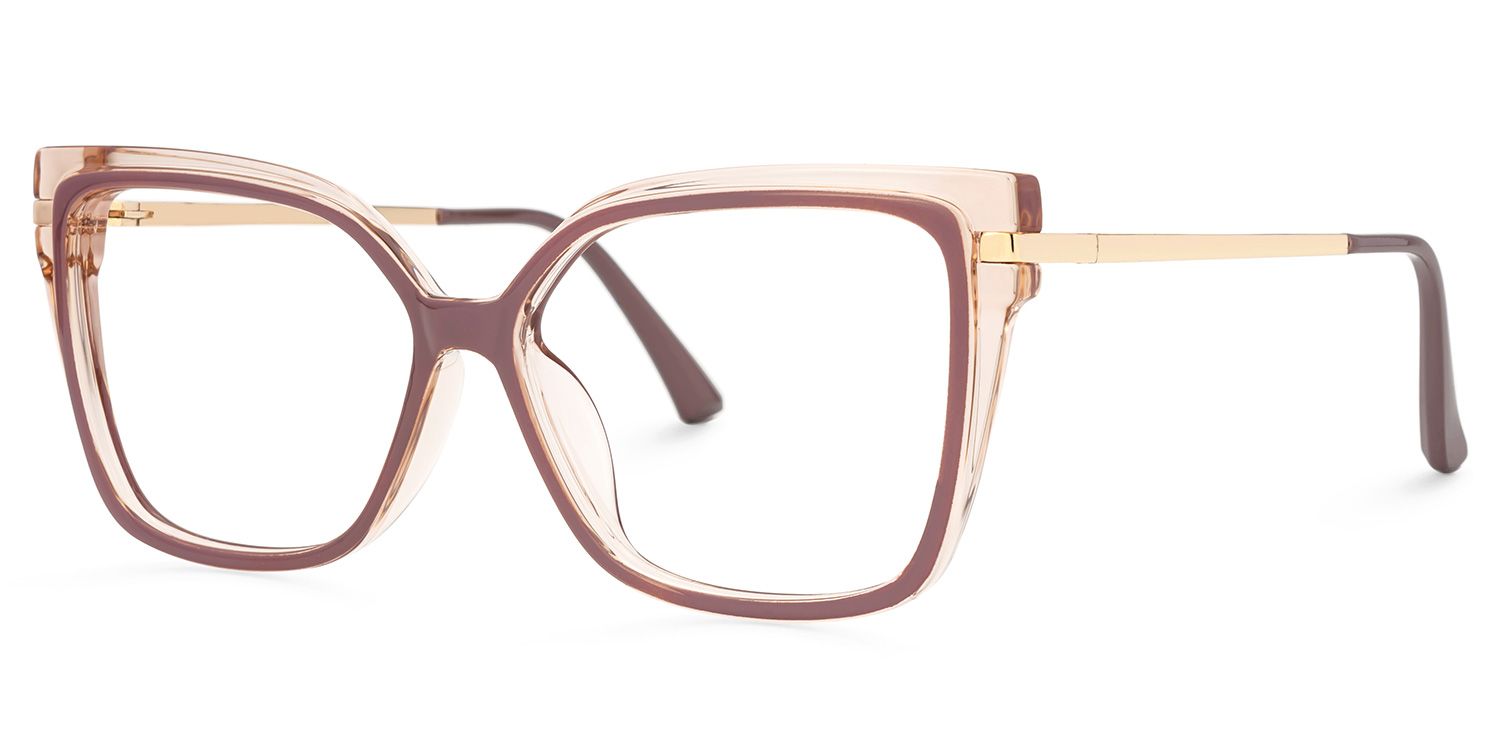 Chrisett Brown Square Designer Eyeglasses1