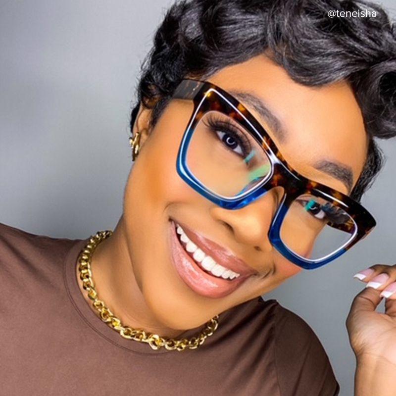 Benitez Square Blue-Tortoise Frame Glasses | Zeelool8