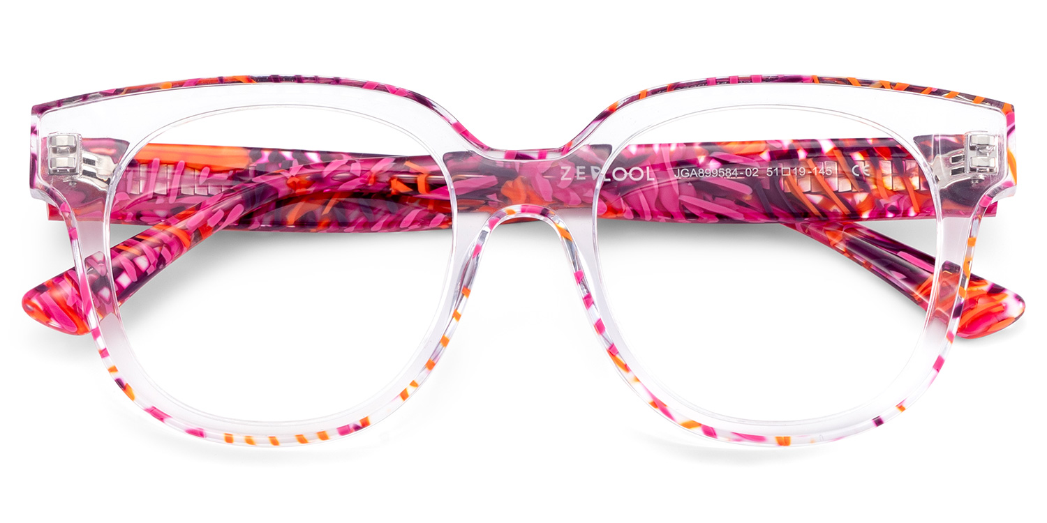 Jett Acetate Red Frame Glasses with Square Shape | ZEELOOL Canada2