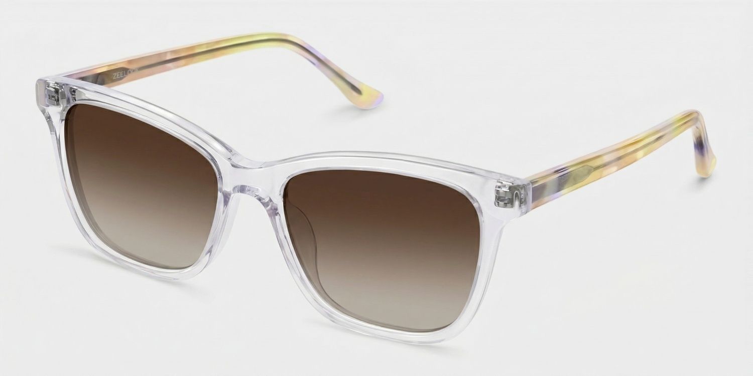 Faith Rectangle Sunglasses with Mixed Clear Frames | ZEELOOL CA2