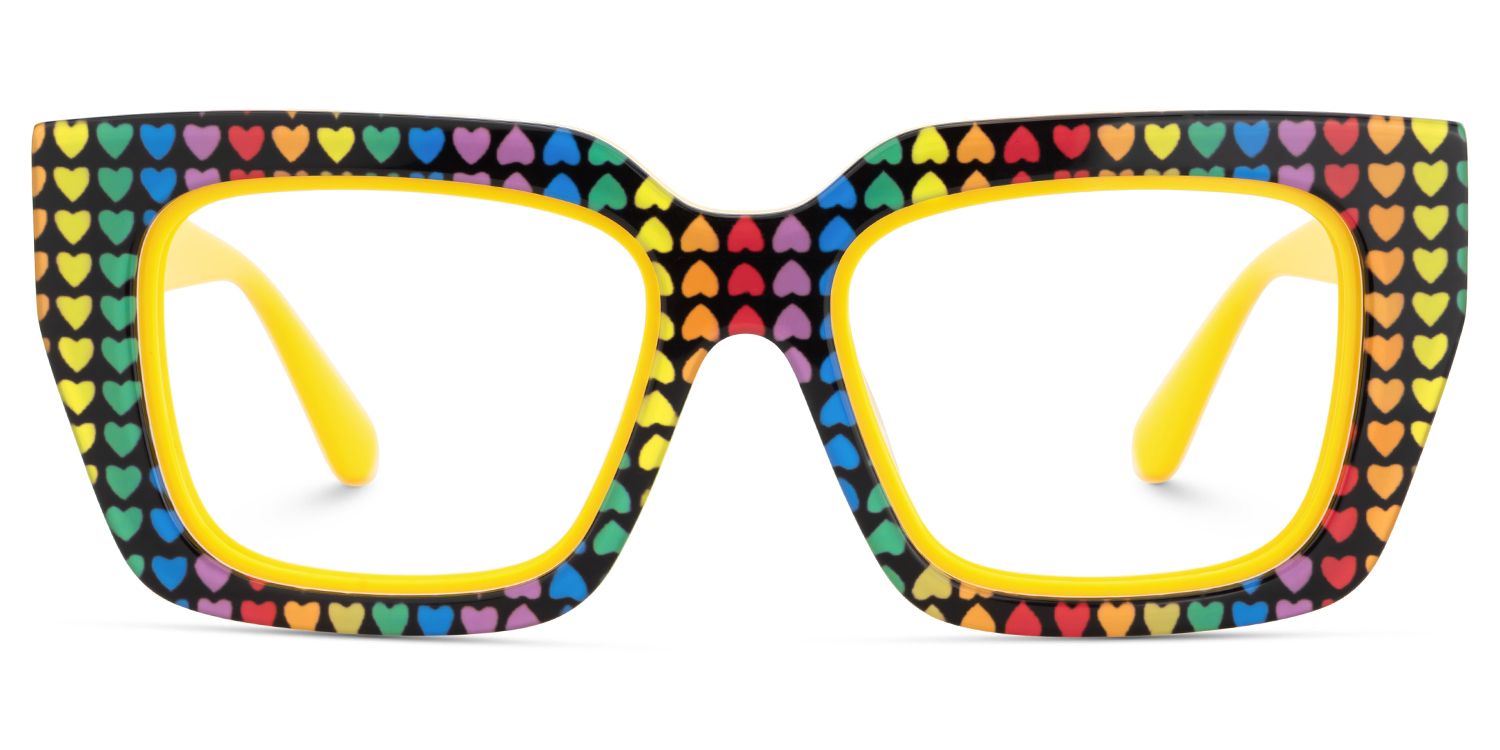 Kent Acetate Rainbow Frame Glasses with Square Shape | ZEELOOL Canada1