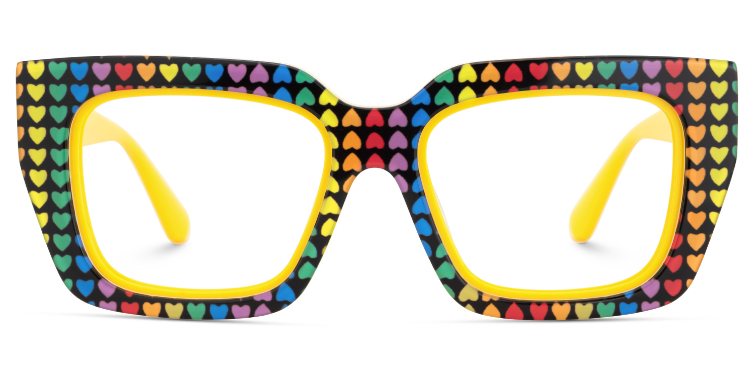 Kent Acetate Rainbow Frame Glasses with Square Shape | ZEELOOL Canada1
