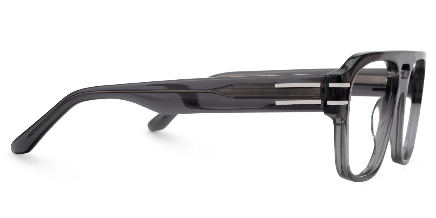 Haque Gray Eyeglasses with Aviator Shape | ZEELOOL Canada2