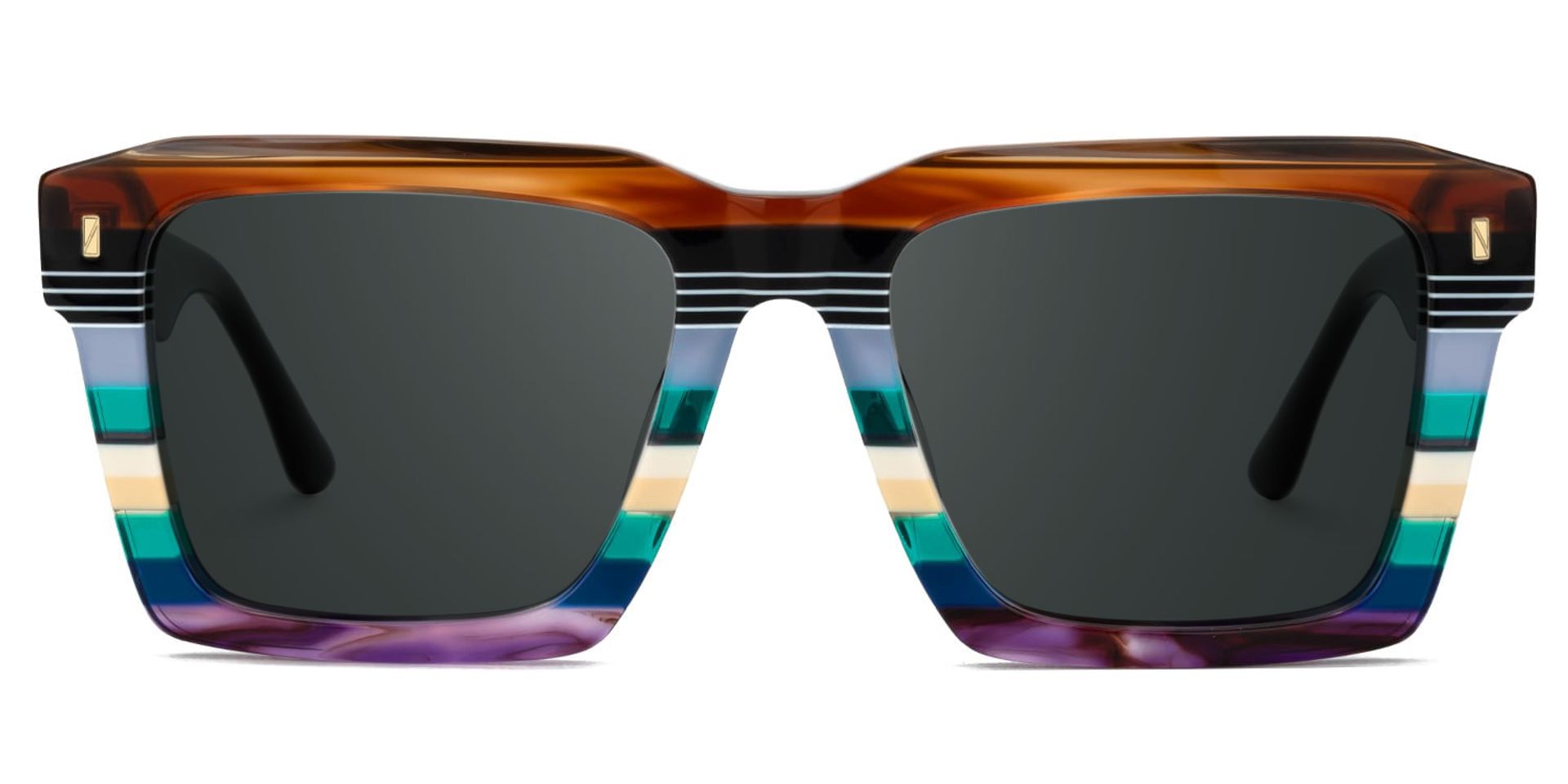 Kenish Designer Sunglasses in Square Multicolor Frame0