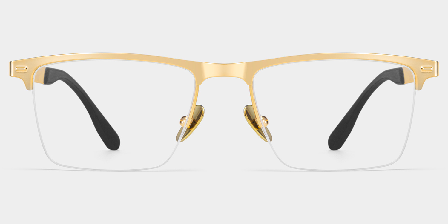 Browline Gold Eyeglasses- Brock Titanium Frame Glasses3