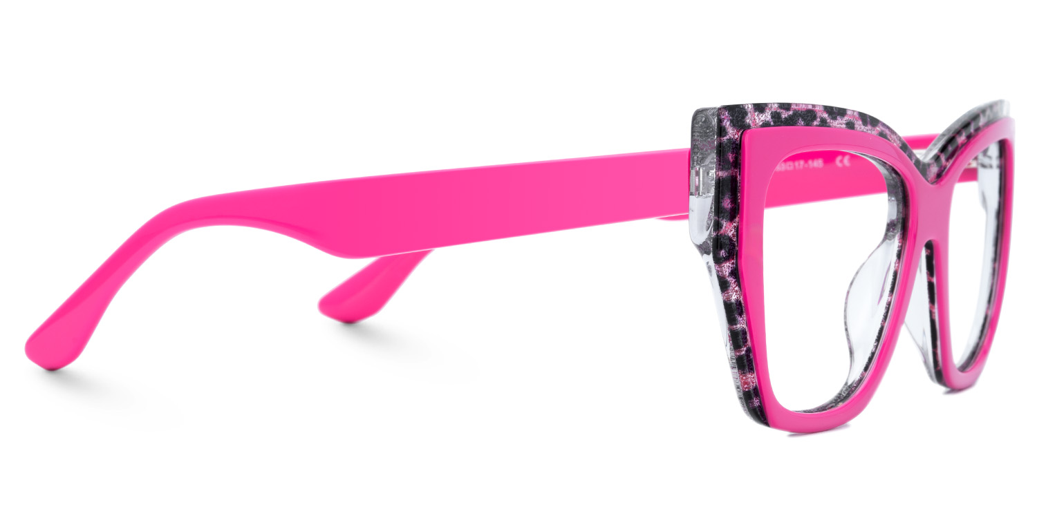 Thurman Hot Pink Glasses Frames with Butterfly Design3