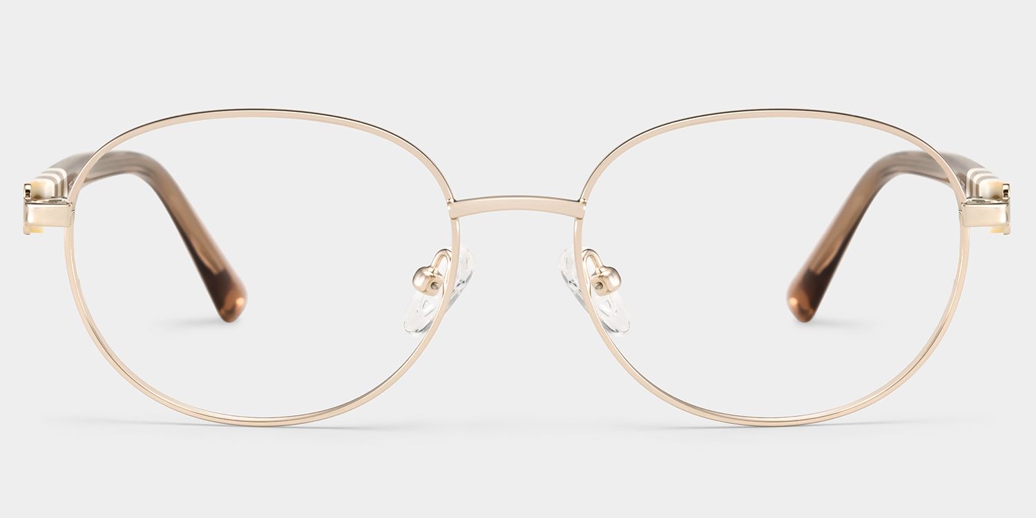 Willa Oval Light gold Frame Eyeglasses for Woman| ZEELOOL Canada1