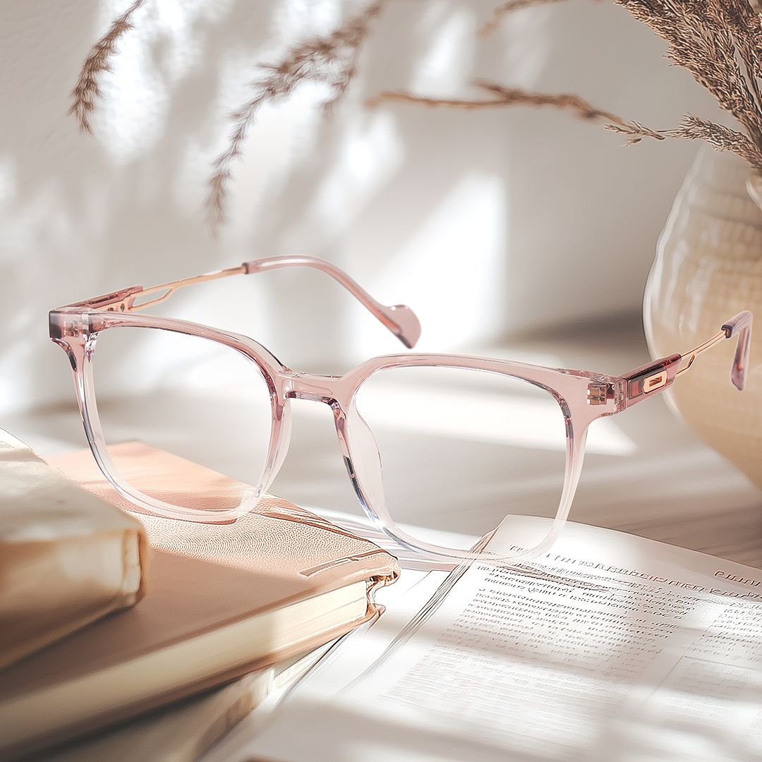 Chloe Pink Square Prescription Glasses | ZEELOOL Canada6