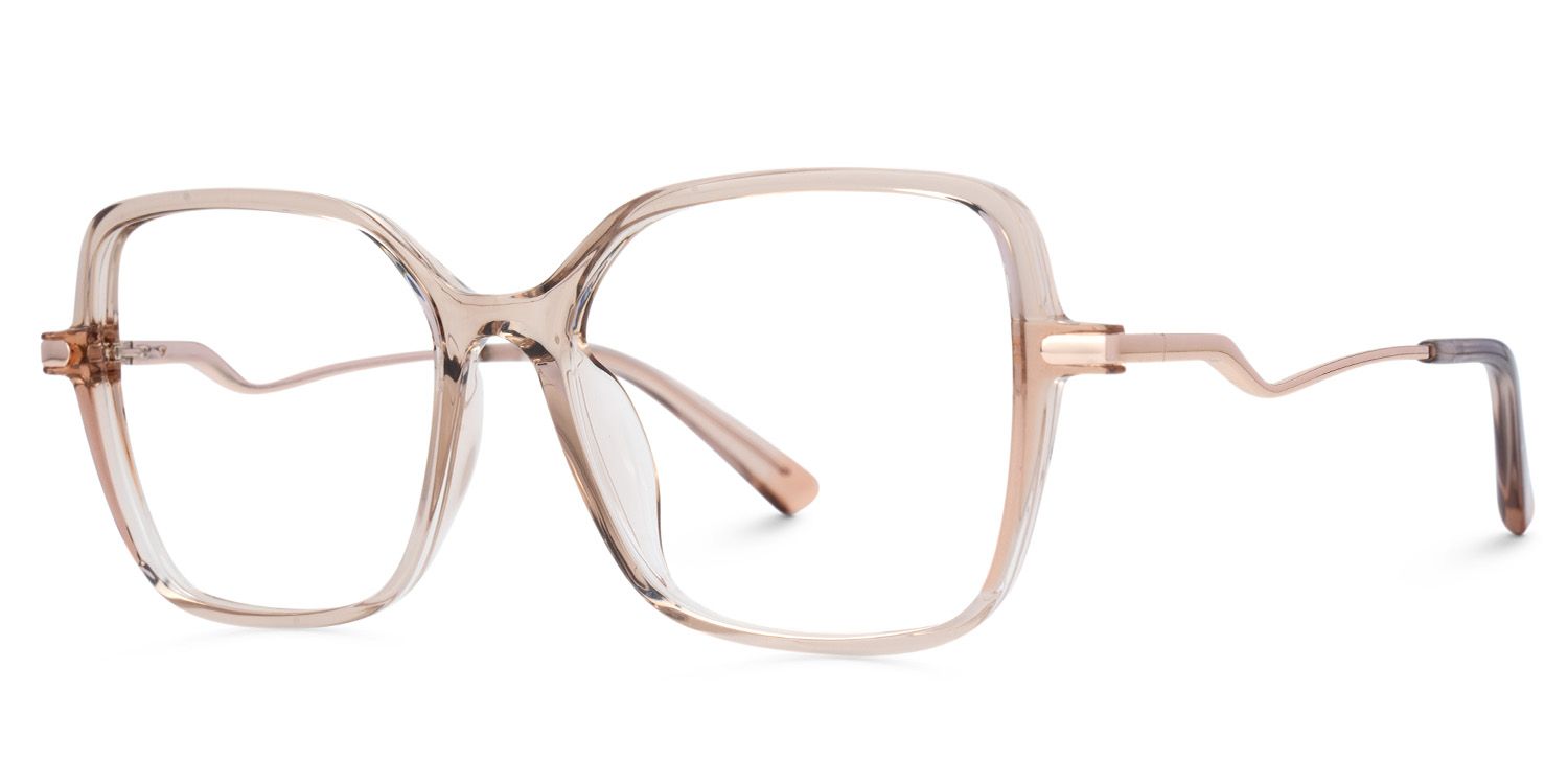 Rendon Beige Square Prescription Glasses | ZEELOOL Canada1