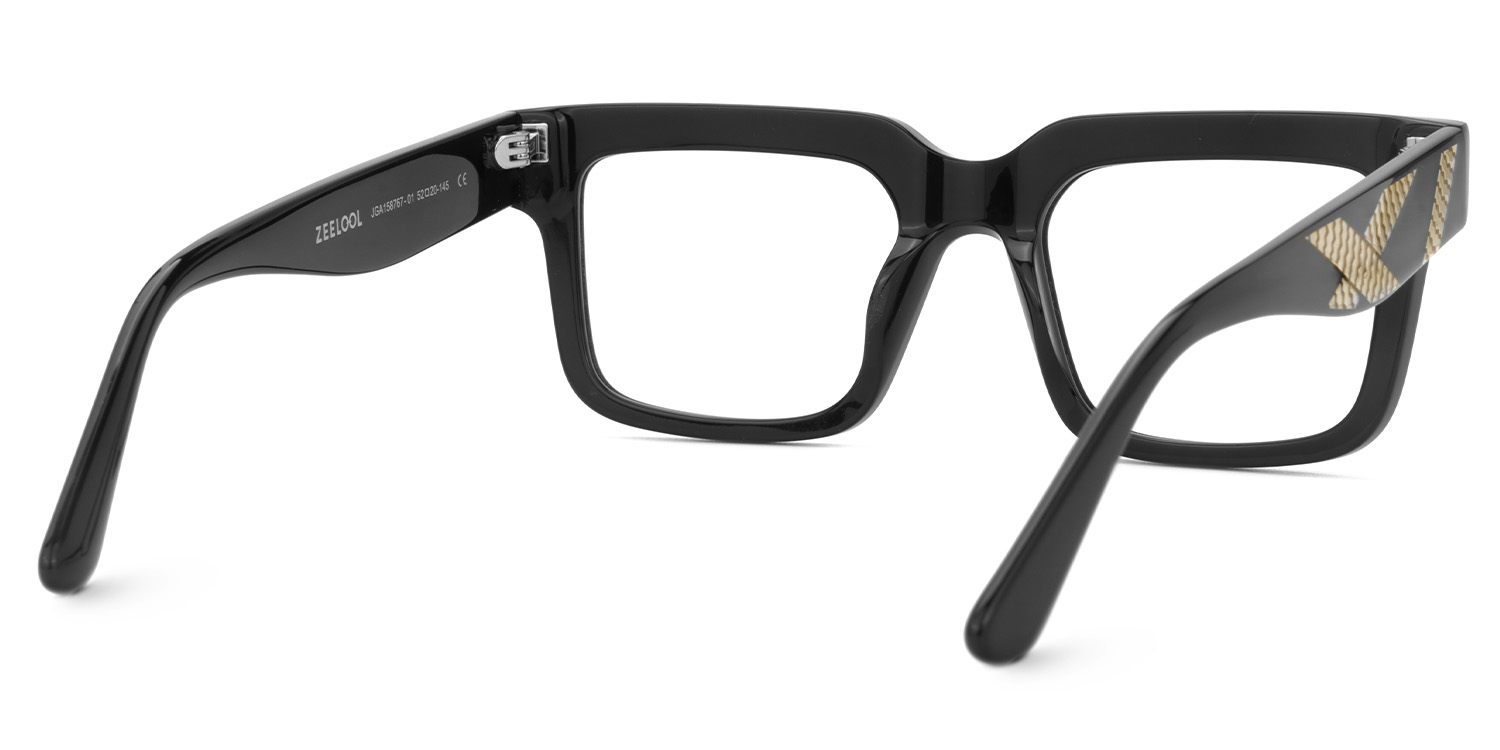 Thomason Rectangle Black Frame For Men | ZEELOOL Canada4