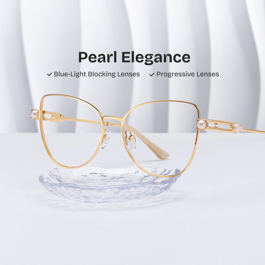 Gaga Eyeglasses in Cat Eye Gold Frame | ZEELOOL Canada0
