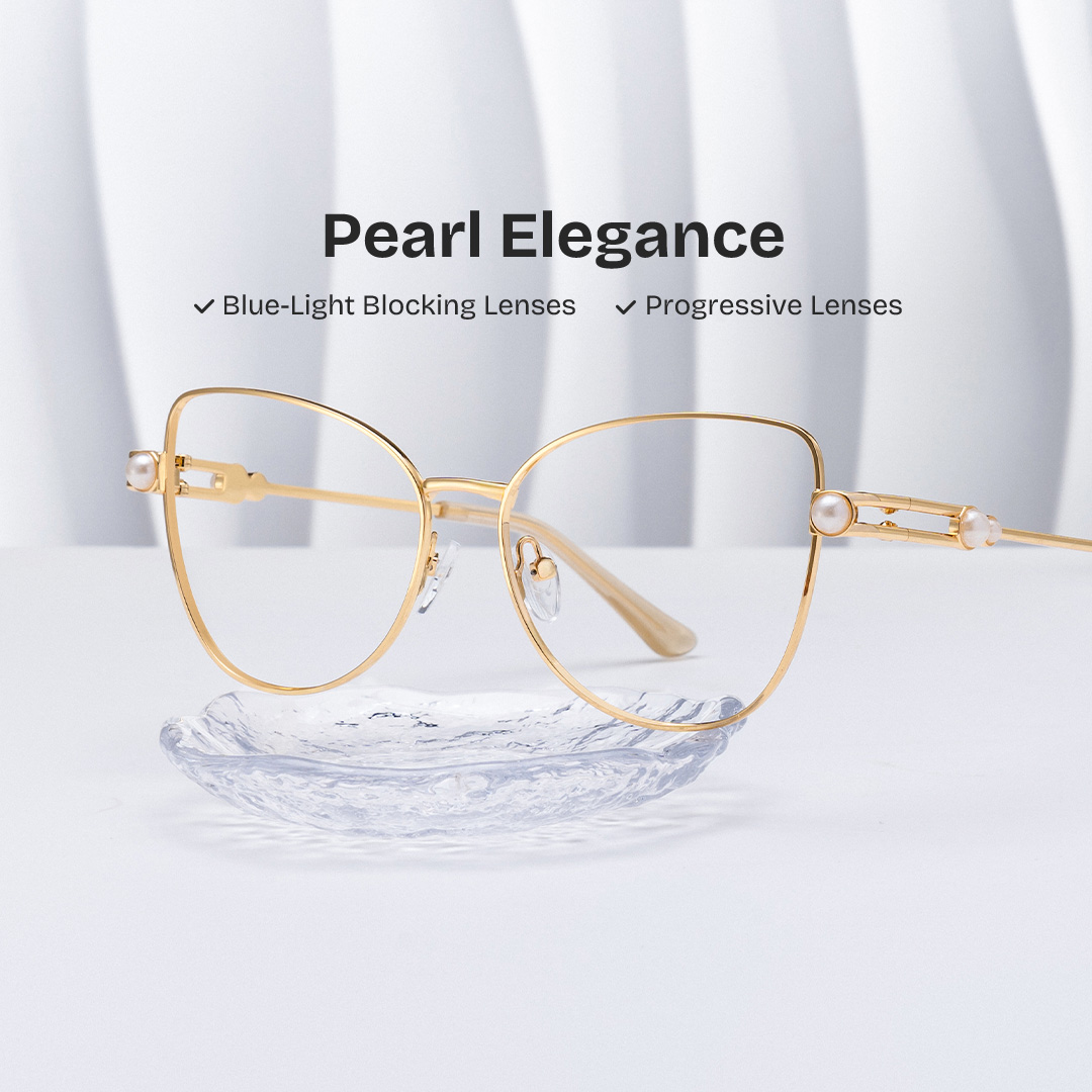 Gaga Eyeglasses in Cat Eye Gold Frame | ZEELOOL Canada0