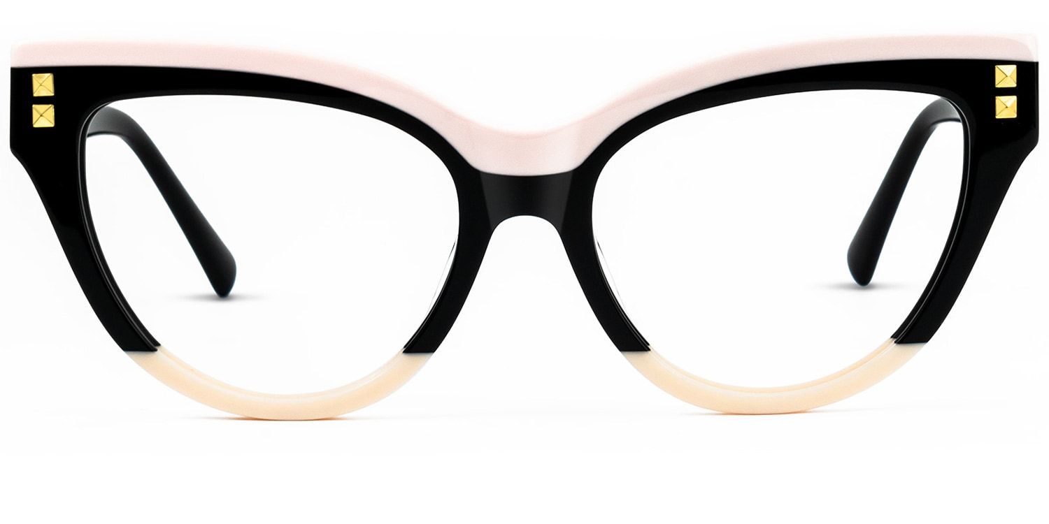 Cascata Cateye Frame Glasses with Black and Pink Color0
