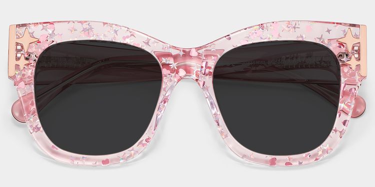 Minfia Square Pink Glasses