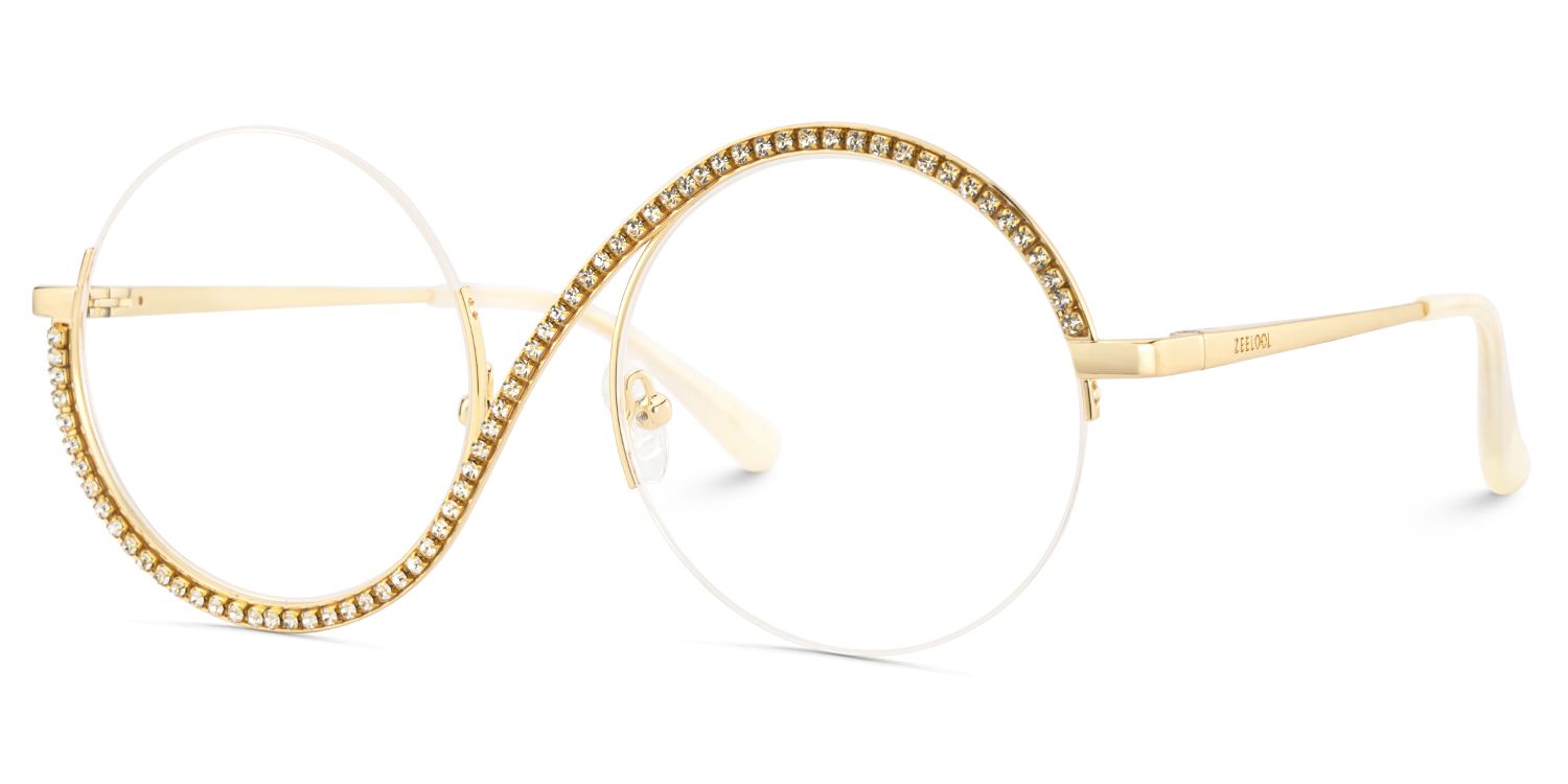 Women's Half Frame Glasses With Diamonds2