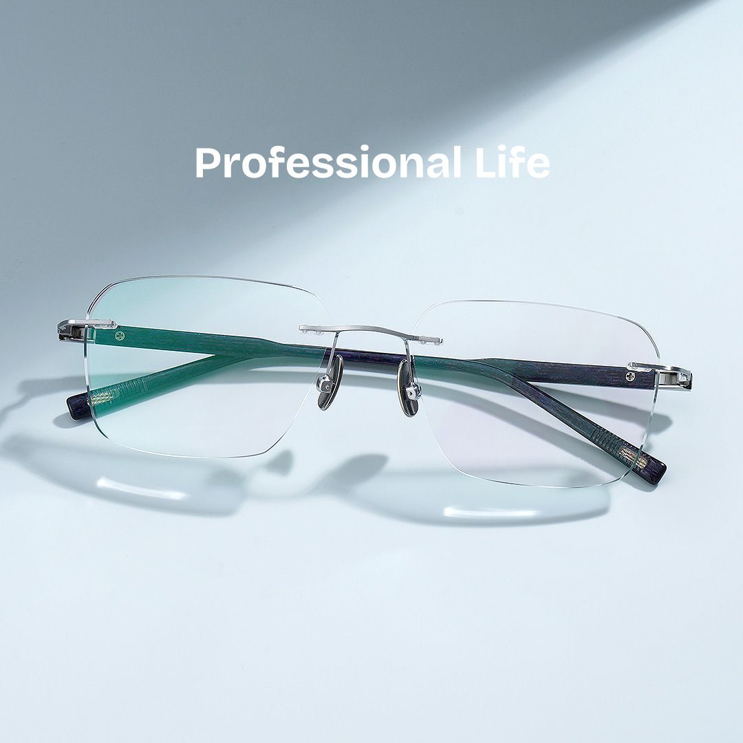 Claire Rectangle Silver Frame Eyeglasses for Man| ZEELOOL Canada1