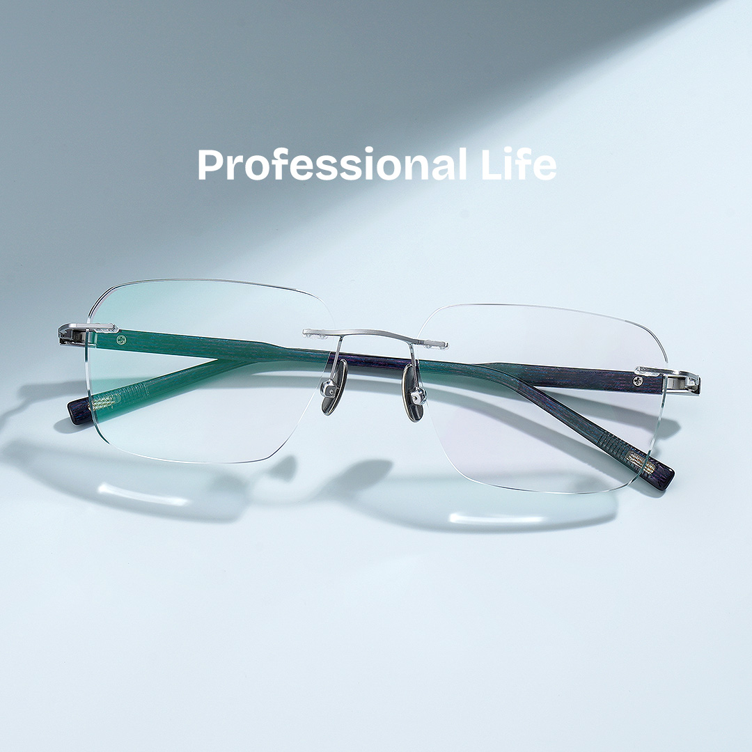 Claire Rectangle Silver Frame Eyeglasses for Man| ZEELOOL Canada1