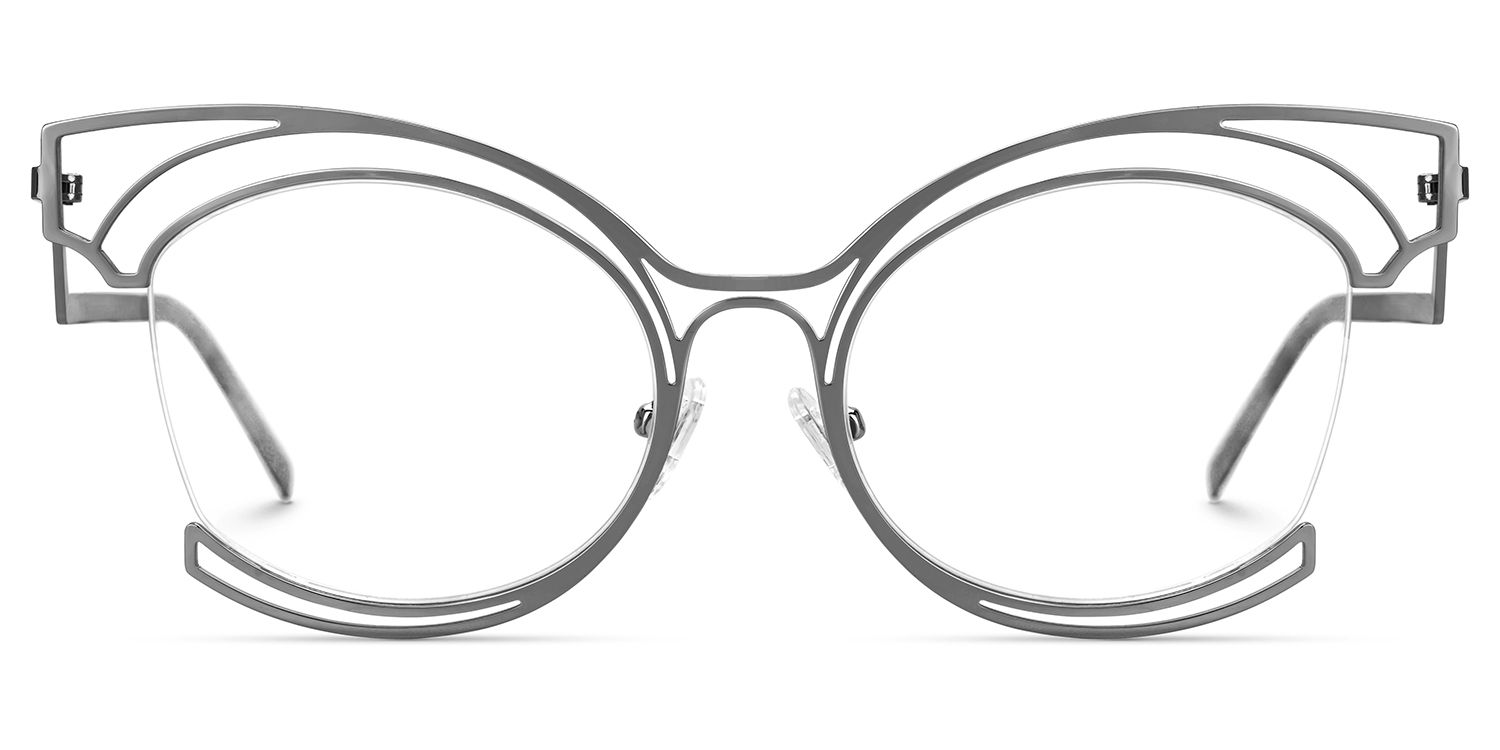 Semi-rim Murphy Glasses with Grey for women -Zeelool Glasses0