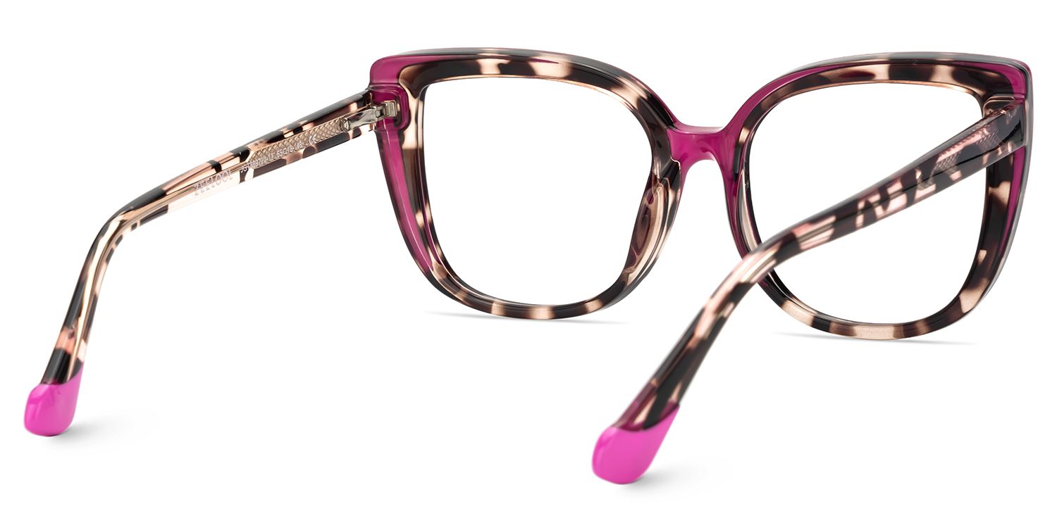 Large Cat Eye Glasses with Pink and Tortoise Frame4