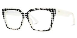 Juliane Rectangle Black White Glasses2