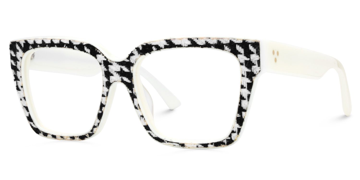 Eyeglasses For Rectangle Jaw With Houndstooth Pattern2