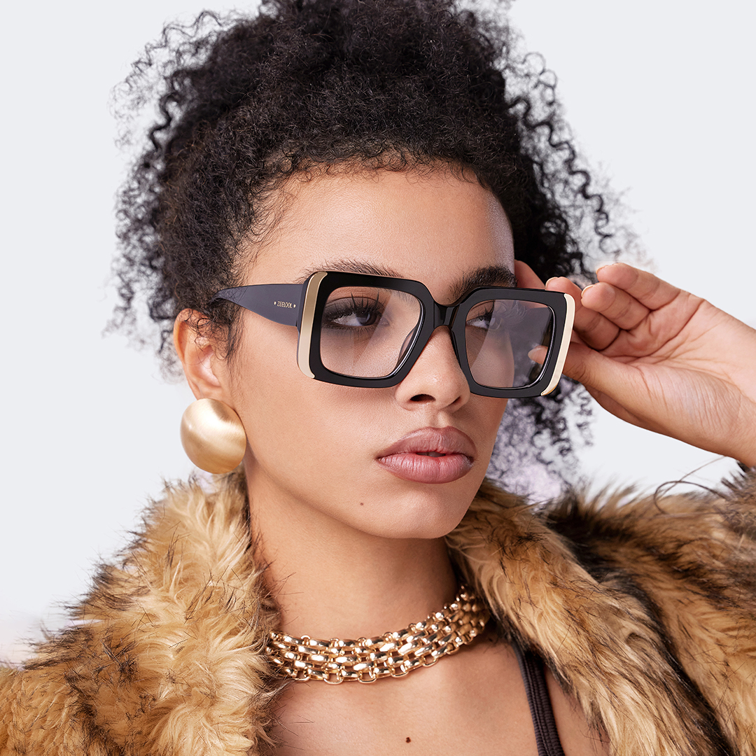 Jesse Rectangle Black Glasses6