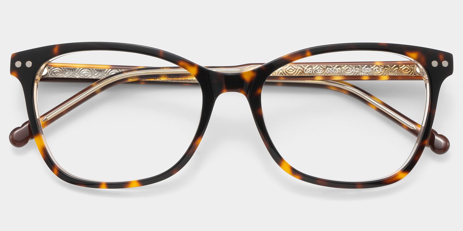 Marigold tortoise rectangle eyeglasses Online | ZEELOOL2