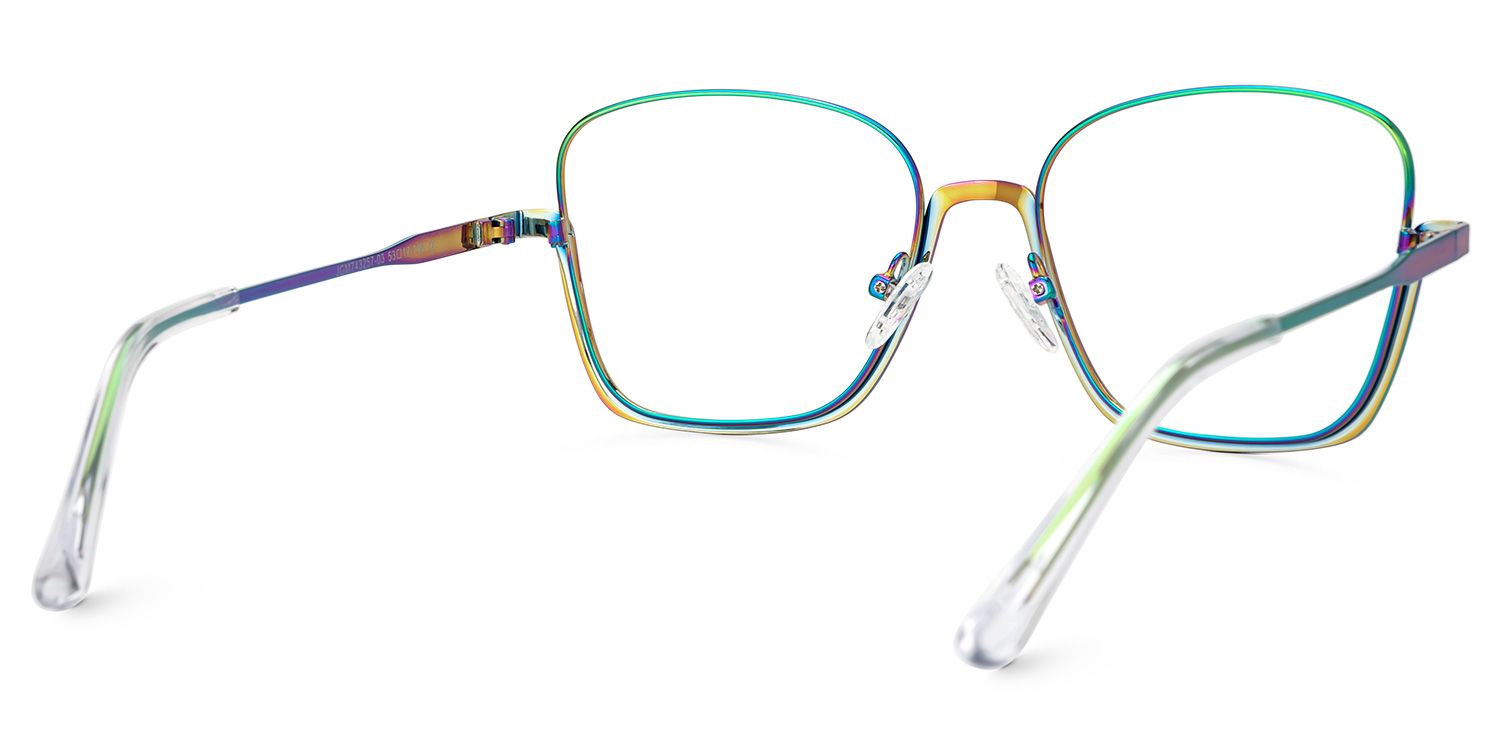Iridescent Metal Square Eyeglasses- Malidy3
