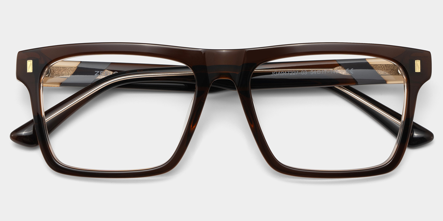 Henry Rectangle Brown Glasses
