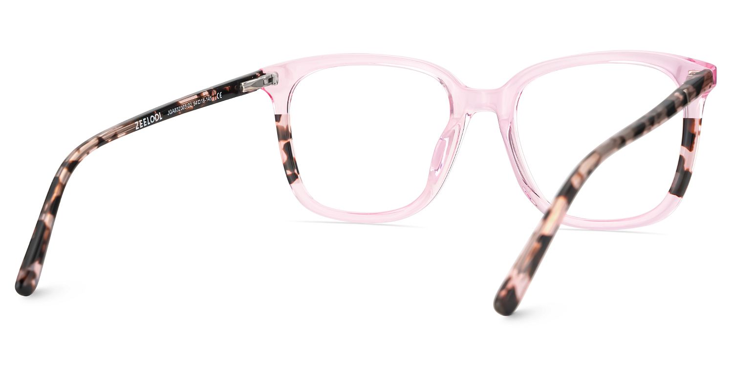 Finnley Acetate Pink Frame Glasses with Square Shape | ZEELOOL Canada5