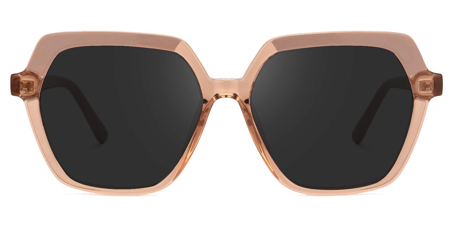 Norah Geometric Beige Sunglasses | ZEELOOL Canada0