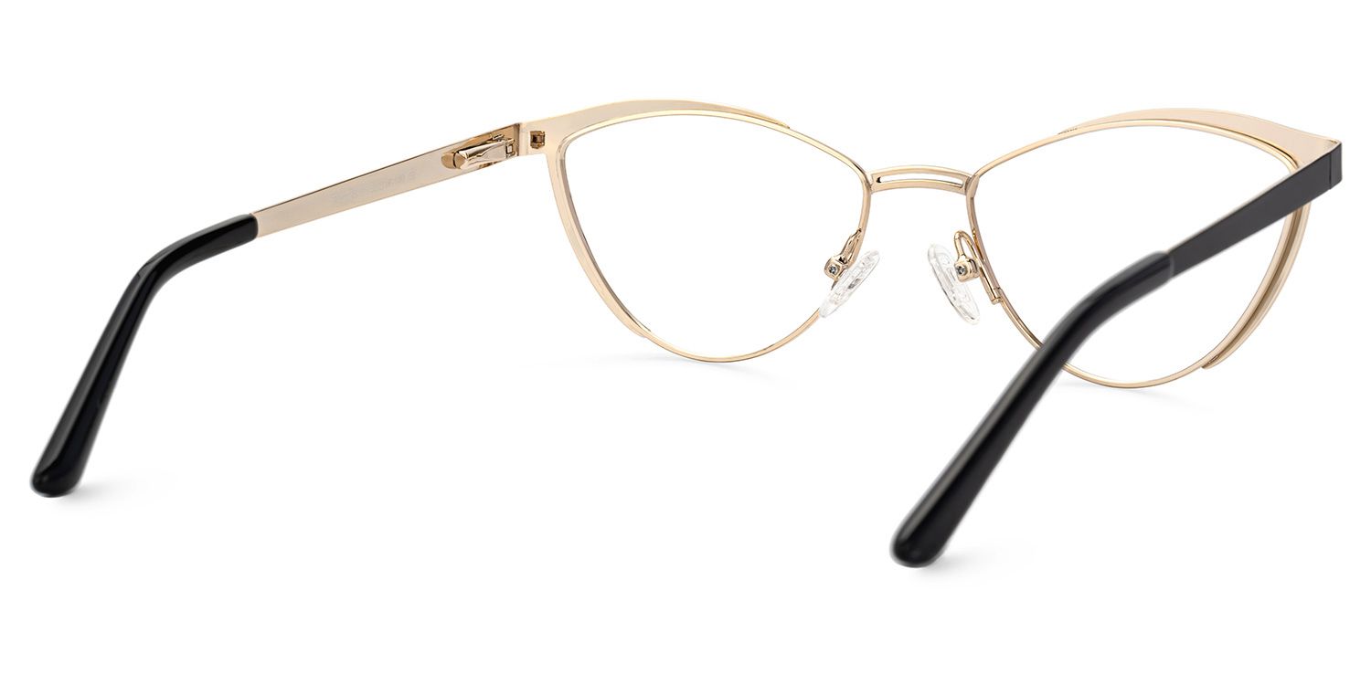 Sydney Cat Eye Metal  Black Frame Glasses | ZEELOOL Canada3