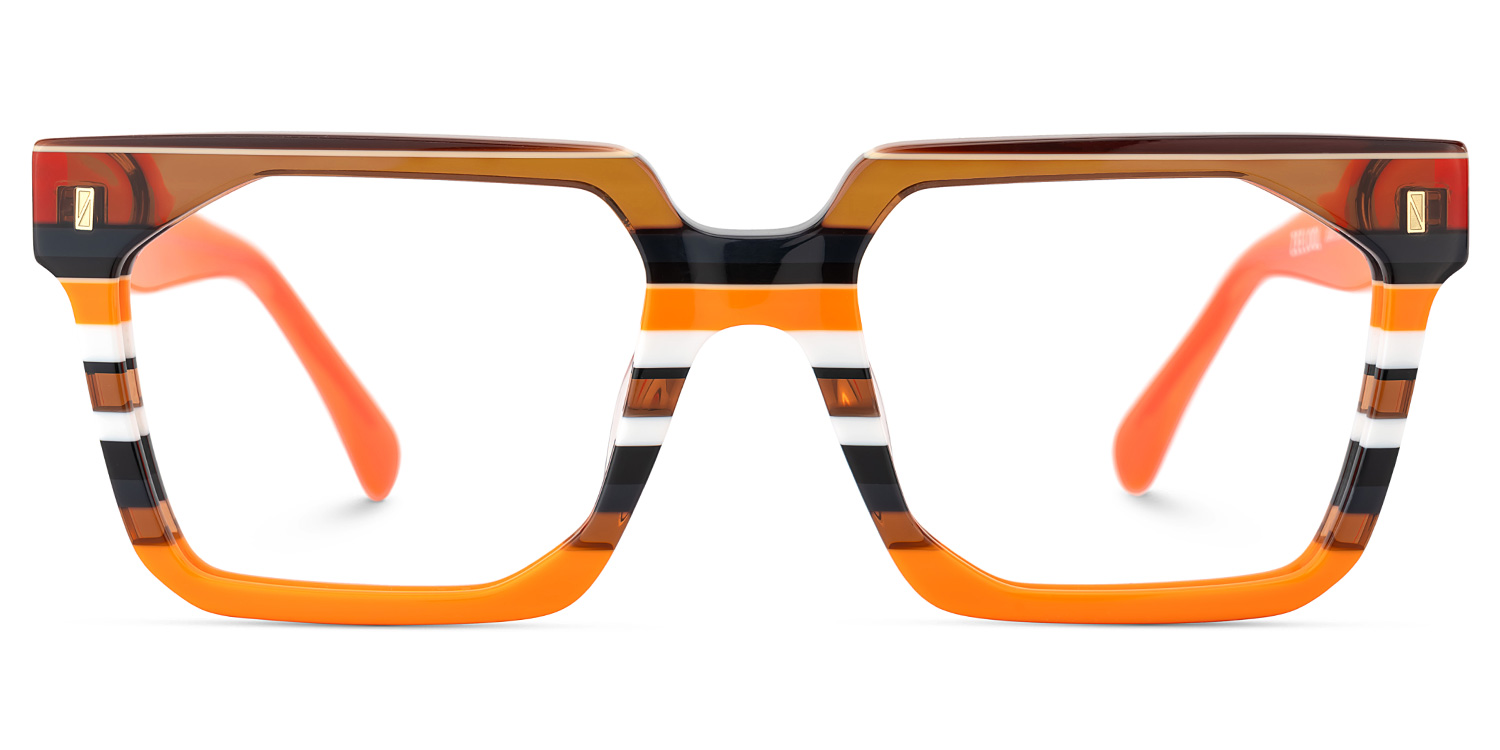 Laguer Rectangle Orange Glasses1