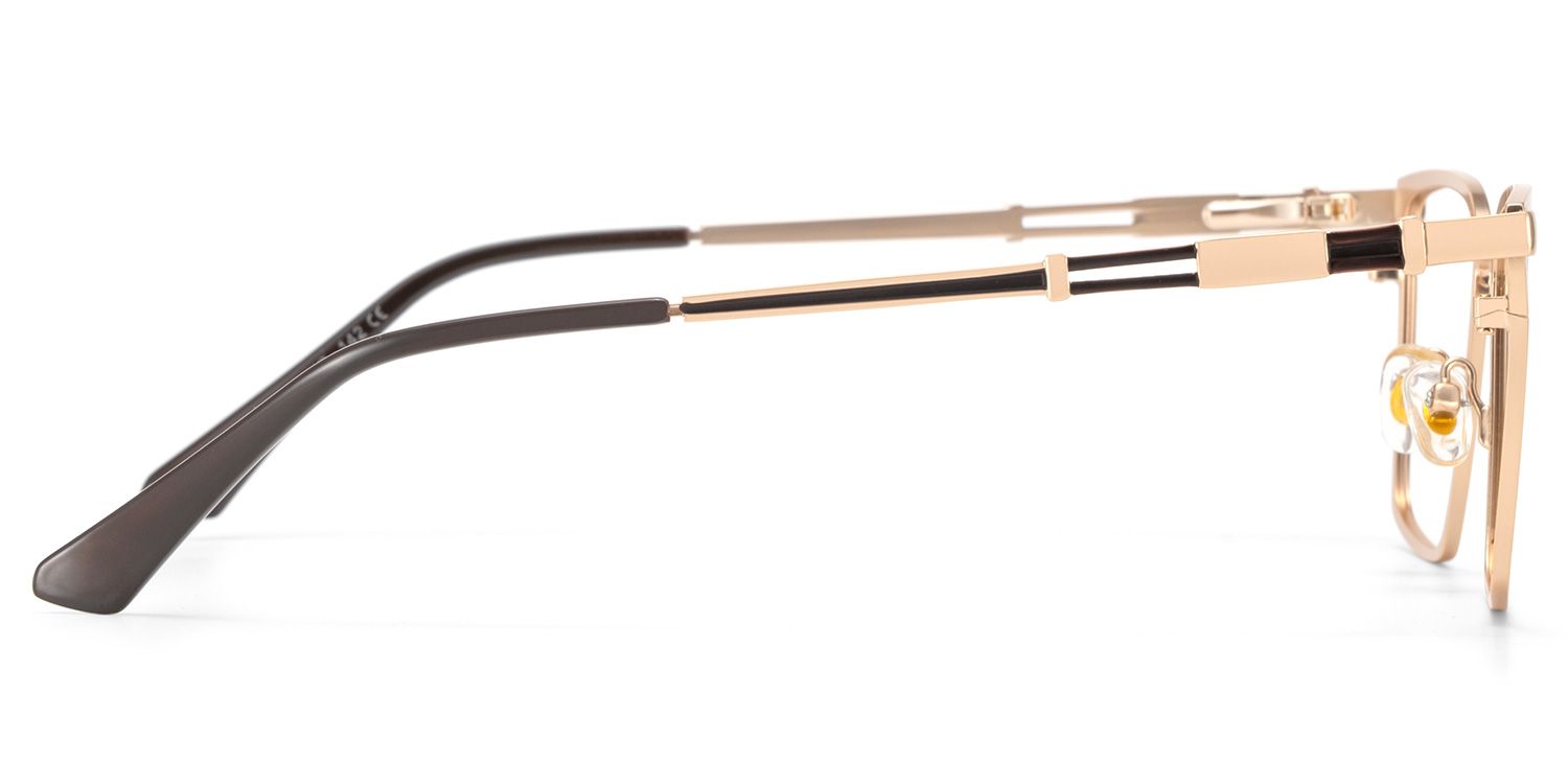 Finn Eyeglasses in Rectangle Gold Frame | ZEELOOL Canada4